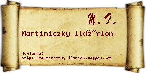 Martiniczky Ilárion névjegykártya